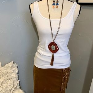 COPY - NEW YORK & CO Brown Suede-like Lace Up Ski…